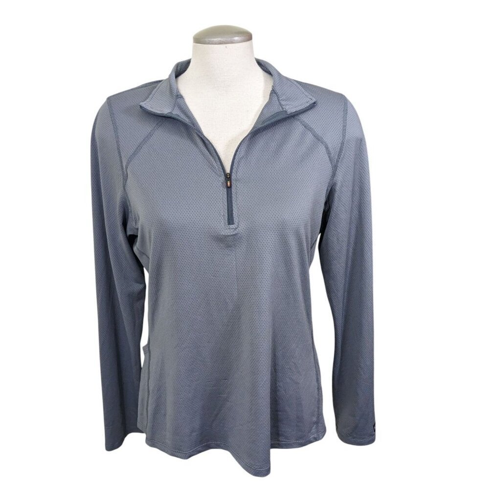 Kerrits Foundation Base Layer Top Womens L Gray 1/4 Zip Long Sleeve Equestrian